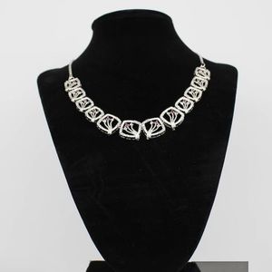 Premium Quality  white  ad  stone necklace set in silver finish❤
